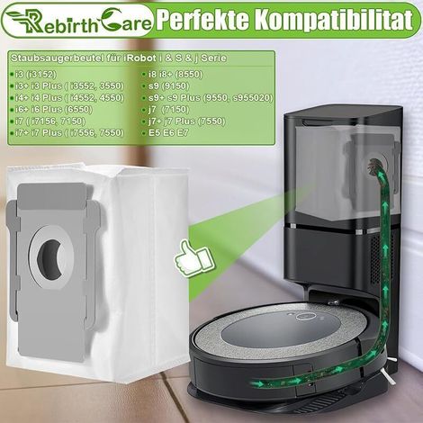 Bolsas compatibles para aspiradoras iRobot Roomba – Paquete de 10 unidades para los modelos i3, i4, i6, i7, i8, j7, s9, e5 a e7.