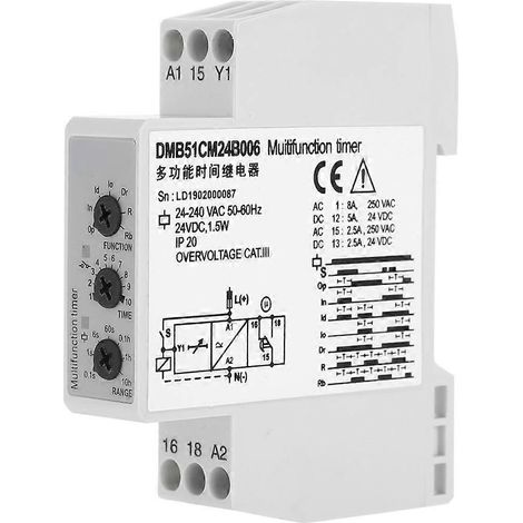DC 24V & AC 24-240V Multispannungs-Zeitrelais-Ausschalter mit 7 Funktionsoptionen