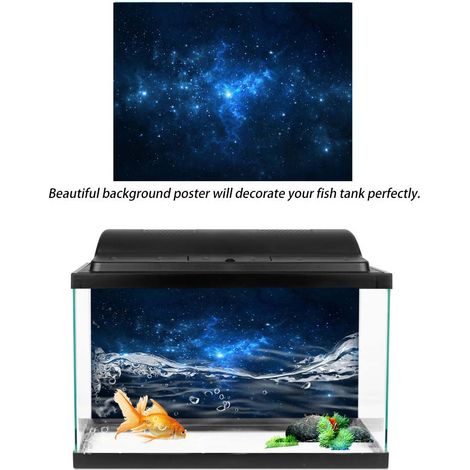 Papier décoratif de fond pour aquarium, motif poussière d'étoiles adhésive en PVC (76 x 30 cm) (1/5)