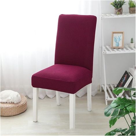 Lot de 4 housses de chaise extensibles pour banquet, cuisine, restaurant - rouge (1/5)