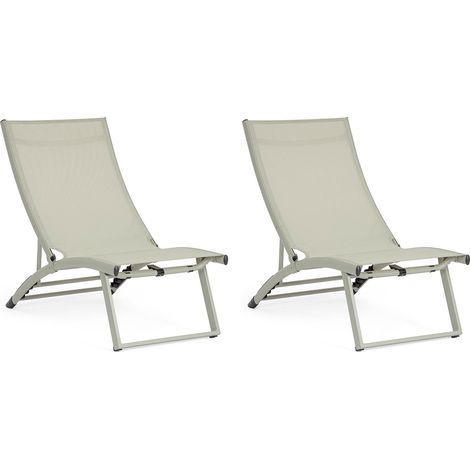 Poltrona lounge reclinable Taylor Breeze en aluminium et textilène 53 x 166,5 x 90 cm (1/5)