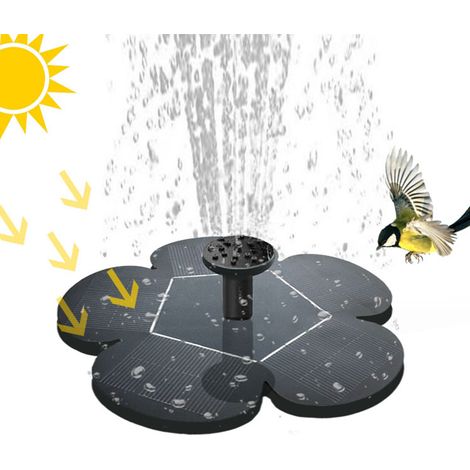 Fontaine solaire en forme de fleur, pompe à eau solaire de 1,5 W, fontaine flottante pour piscine, bassin à poissons, fontaine paysagère,φ16cm (1/5)