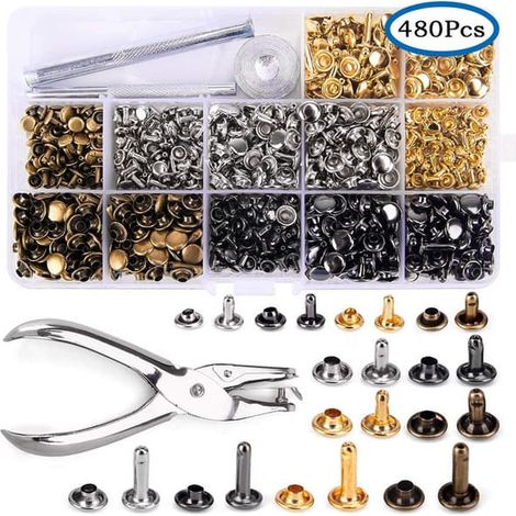 Kit de 480 rivets multicolores – 4 couleurs, 3 tailles (1/4)