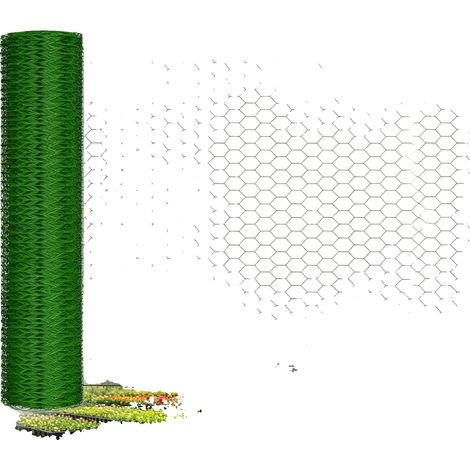 Malla de alambre, duradera y recubierta de PVC, versátil para recintos de animales, color verde. (1/5)