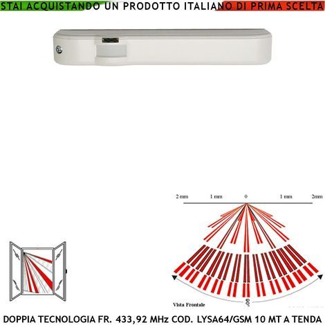 Contatto Magnetico Radio Fr. 433,92 MHz Bianco Con Sismico Regolabile Ingresso Sensori Antifurto Remoti NC Contaimpulsi Per Sintap Codice SecurLysa Anticollisione Rileva Trapano e Tentativi di Scasso (1/5)