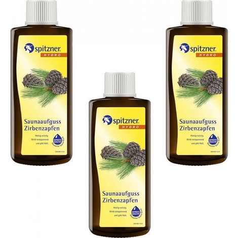 Spitzner Saunaaufguss Zirbenzapfen 3x 190 ml Hydro Sauna Aufguss Konzentrat 3er Set (1/5)