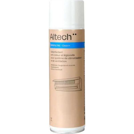 VIRUFILTRE - Désinfectant anti-odeur et légionelle pour système de climatisation et de ventilation 500ml - Clean+ Altech