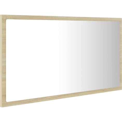 Specchio da bagno LED 80 x 8,5 x 37 cm rovere acrilico 020006963