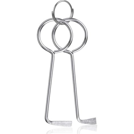 2 Pièces Clef Porte Chambre, Portable Clé Passe Partout, Argent Clef-Passe Partout Porte, 2 Spécification, pour Ouvrir les Portes des Chambres et des Salles de Bain (1/5)