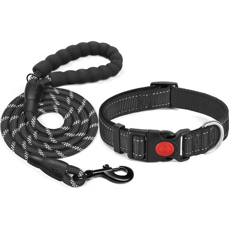 Collier pour Chien réfléchissant rembourré en néoprène Souple et Respirant, réglable en Nylon pour Petits, Moyens et Grands Chiens (1/5)