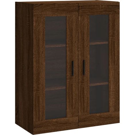 Armario de pared elegante práctico almacenamiento colgante 69,5 x 34 x 90 cm de madera contrachapada roble marrón 020048640 (1/5)