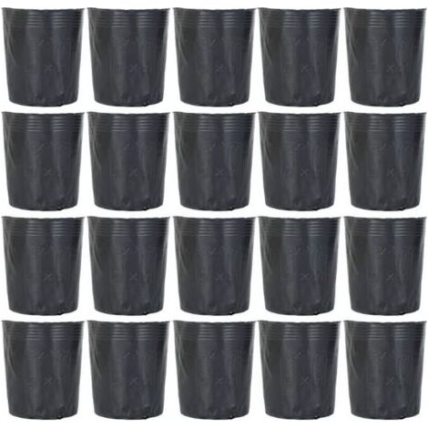 AGE Lot de 100 pots de pépinière en plastique dégradables –5 tailles 6,5 à 20 cm –Légers et réutilisables –Pour semis et boutures - 100Pcs (1/5)