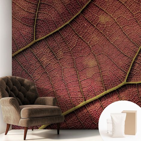 Papier peint intissé avec imprimé installation simple qualité excellente sans désordre - Colle incluse gratuite Texture feuillue 250x250 cm (1/5)