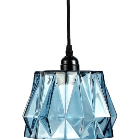 Lampe Suspension Déco "Aurea" 19cm Bleu (1/4)