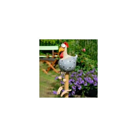 Statuetta decorativa di pollo in resina, 28x8,5x8,5 cm – Decorazione colorata per il giardino – Resistente alle intemperie – Statuetta di animale – Crezuo – Crezuo