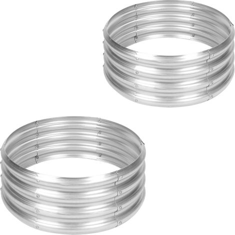 Set of 2 Metal Raised Garden Planter Garden Vegetable Outdoor 60 x 60 x 30 cm (1/5)