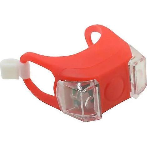 Lampe torche de vélo haute luminosité, résistante à l'usure, 2 LED, faisceau large, pour guidon, selle et roues, lumière rouge (1/5)