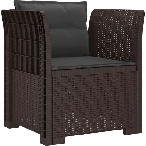 Maison Exclusive - Poltrona a 1 Posto con Cuscini Aspetto Rattan PP Marrone (1/5)