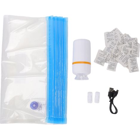 Kit de rangement sous vide pour filament (10 sacs pour imprimante 3D avec pompe électrique, 2 clips et 20 sachets déshydratants pour consommables de 0,5 à 2 kg)