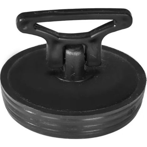 TAPPO IN GOMMA NERA CON MANIGLIA PER PILETTA DI SCARICO LAVELLO - ø52 MM - BON