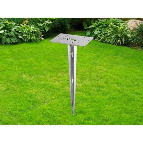 Erdspieß aus Metall in Nickel matt für Garten Außenleuchten / Pollerleuchten (1/5)