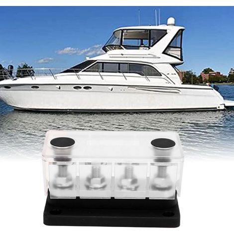 DC12V-48V 300A Sammelschiene für Wohnmobile/Boote, Hochstrom-M8-Anschlussklemmen, 4-poliger Verteilerblock, schwarz (1/5)