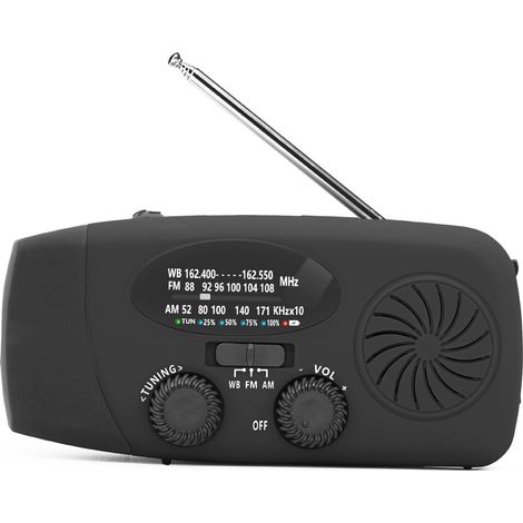 Filiyano – lampe torche pour une – Radio d'urgence à manivelle, batterie externe solaire multifonction et lampe torche pour une utilisation en (1/5)