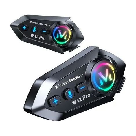 Intercom Bluetooth pour casque de moto - Intercom moto Bluetooth 5.4 double puce - 2 x - Portée 500 m - IP56 (1/5)