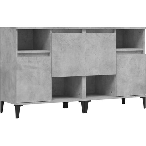 Credenza buffet cassettiera mobile contenitore organizer cucina soggiorno soggiorni set da 2 60 x 35 x 70 cm derivati del legno grigio 020036866