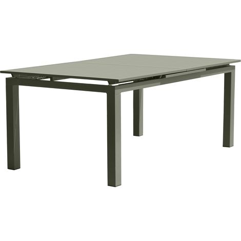 Table de jardin 10 places en aluminium 180/240x100 cm – Rallonge automatique – Lignes modernes et fluides – DCB GARDEN