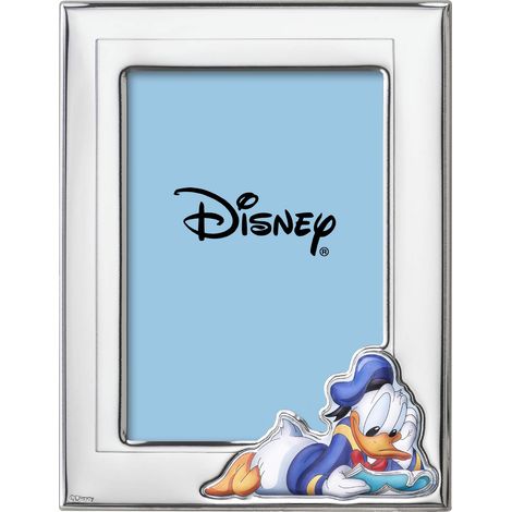 Cadre photo en argent avec détails peints en couleurs de table ou table de chevet pour la chambre de bébé parfaite comme idée cadeau baptême ou anniversaire (1/2)