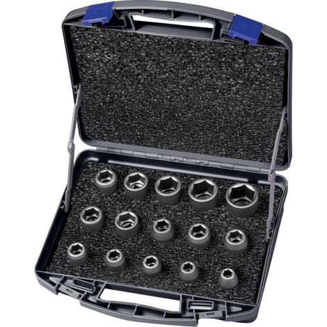 ASW Coffret de clés à douilles électriques 720 KS 15 OL 15 pièces 1/2" 6 pans - 173804 (1/4)