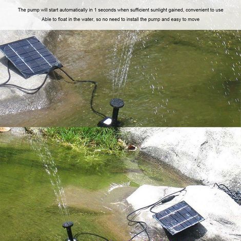 Pompe à eau solaire pour fontaine bassin jardin étang aquarium, énergie renouvelable, filtration écologique, kit complet extérieur (1/5)
