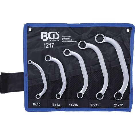 BGS 1217 assortimento serie 5 chiavi poligonali cromate per starter 8 a 22 mm (1/4)