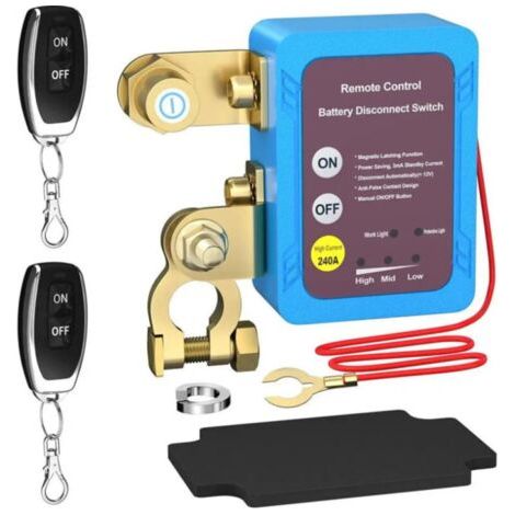 Coupe Circuit Batterie 12V,Coupe Batterie 240A,Coupe Batterie Voiture,Interrupteur D'arrêt Automatique pour Voiture,Bateau,RV,ATV,Camion