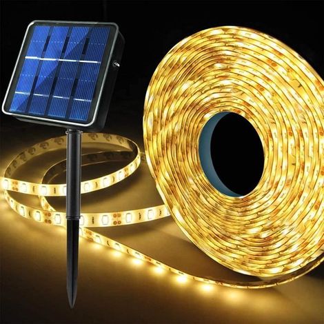 Bande LED Solaire - ZGEER - 6M - 180 LED - étanche IP65 - 8 Modes d'éclairage Automatique