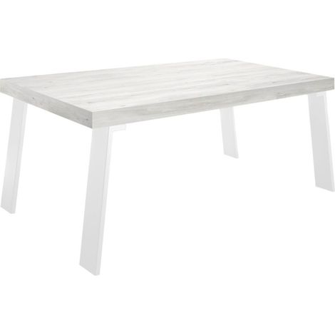 Esstisch SPRING – L168 x H88 x B78 cm – Eichenholz Pino und weißes Metall