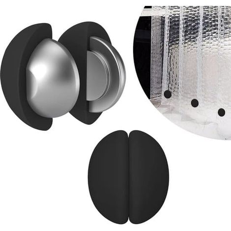 Paire de poids pour rideau de douche - avec aimants en silicone pour empêcher le rideau de s'envoler - rideaux - drapeaux