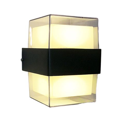 Quadratische LED-Badezimmerspiegel-Frontleuchte, beidseitig schwarz, warmweißes Licht, 12 W