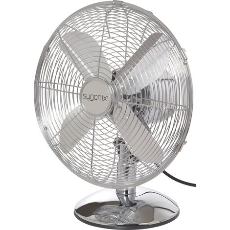 Sygonix  Tischventilator  35 W (Ø x H) 335 mm x 400 mm Chrom Oszillierend