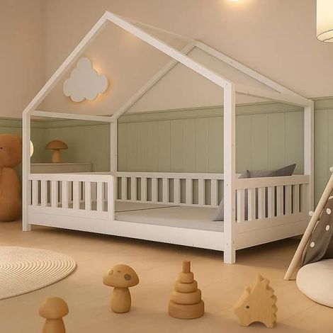 Lit Cabane Enfant Bosco 90 x 190 cm Avec Matelas - Atmosphera (Fabrication Européenne) (1/3)