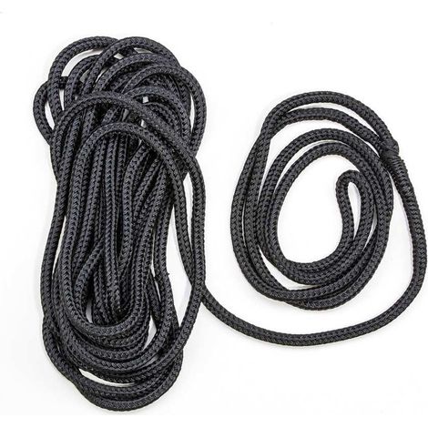 Cima ormeggio 18 mm 12 mt nera moor line con impiombatura, nautica