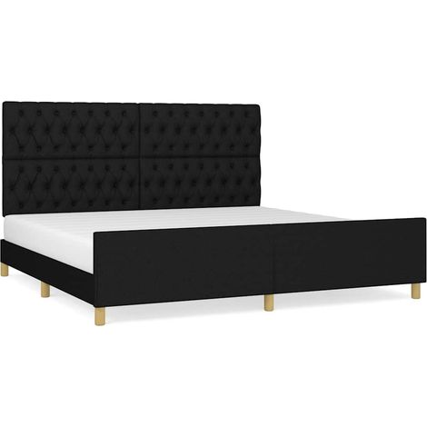 Maison Exclusive - Giroletto con Testiera Nero 200x200 cm in Tessuto (1/5)