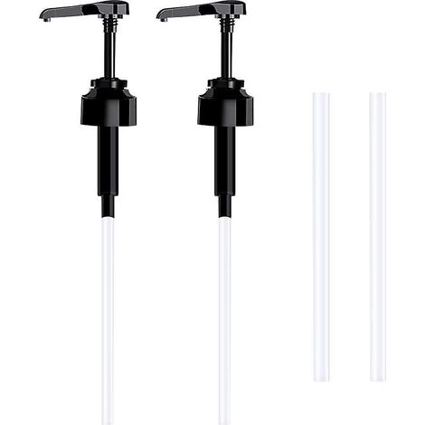lot De 2 Pompe Doseuse Bidon 5 Litres Bouteille Pompe Vide(noir), Rutilisables Flacon Pompe Vide Plastique Remplacement De 38 Cm Pour Contenants D (1/5)