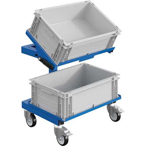 Behälterwagen, industriell blau - 1 Platte - Tragkraft 150 kg - W020020005-BI