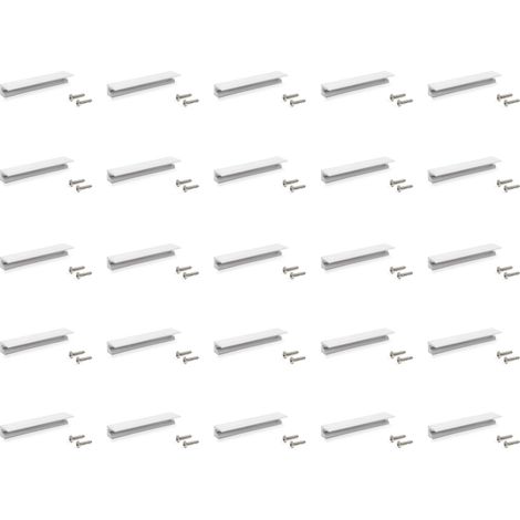 Emuca Lote de 25 tiradores para mueble Glasgow, L84mm, intereje 64mm, Aluminio, Anodizado mate (1/3)