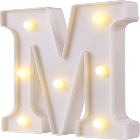 Lettre Lumineuse LED - 10 cm - Alimentation Par Piles - Pour Décoration Intérieure Extérieure Fêtes Mariages Anniversaires - Lot De 1 (1/5)