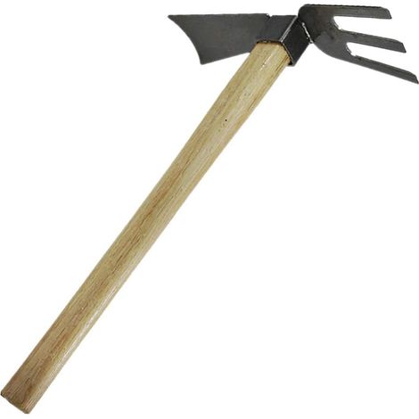 MINKUROW Pala e zappa da giardino Manico in legno Zappa e coltivatore in acciaio inossidabile per giardinaggio Diserbo Lavorazione del terreno (1/5)