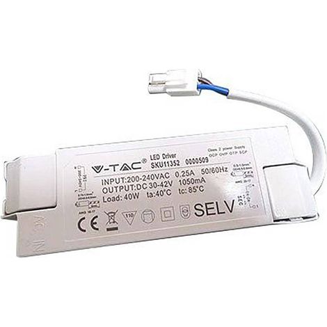 ALIMENTATORE PER PANNELLI LED 40W - AC:200-240V - 1050 mA (IP20)