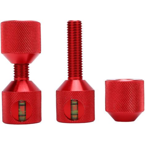 Pair - Lot de 2 goupilles à deux trous de 1-1/8 po en alliage d'aluminium, goupilles d'alignement à bride à 2 trous avec niveau intégré, finition anodisée rouge. (1/4)